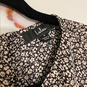 Lulu's Black and Cream Mini Dress - Floral Print